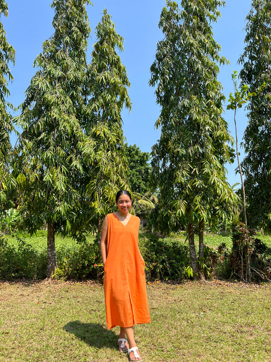 Courage Reversible Dress in Tangerine
